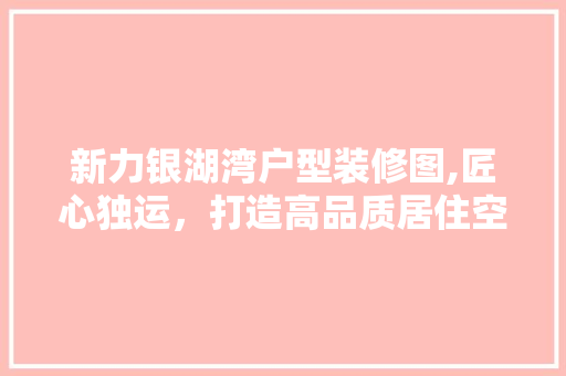 新力银湖湾户型装修图,匠心独运，打造高品质居住空间 软装设计