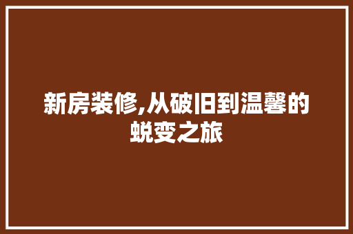 新房装修,从破旧到温馨的蜕变之旅 卧室装修