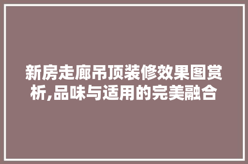新房走廊吊顶装修效果图赏析,品味与适用的完美融合 中式风格装饰