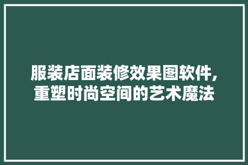 服装店面装修效果图软件,重塑时尚空间的艺术魔法 现代风格装饰