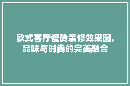 欧式客厅瓷砖装修效果图,品味与时尚的完美融合 卧室装修