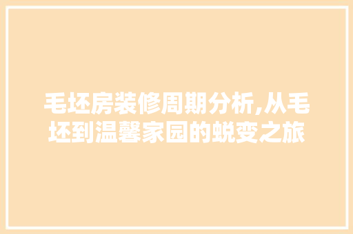 毛坯房装修周期分析,从毛坯到温馨家园的蜕变之旅
