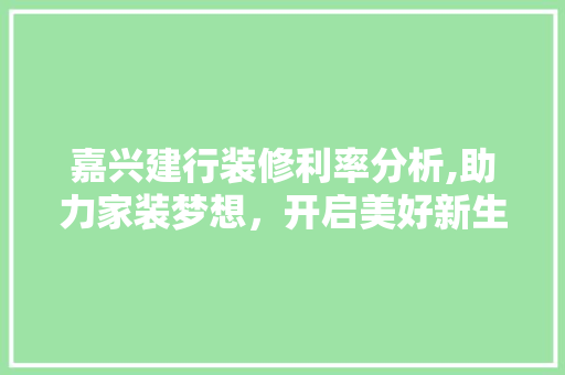 嘉兴建行装修利率分析,助力家装梦想，开启美好新生活 客厅装修