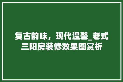 复古韵味，现代温馨_老式三阳房装修效果图赏析 室内设计
