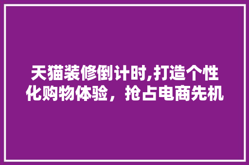天猫装修倒计时,打造个性化购物体验，抢占电商先机 室内设计