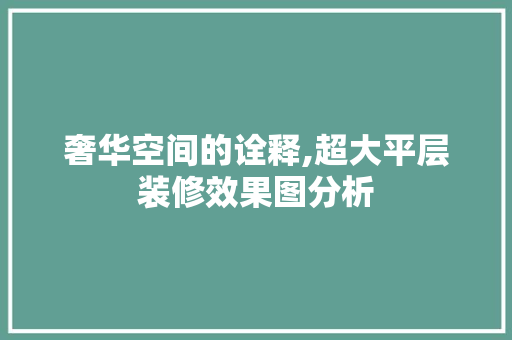 奢华空间的诠释,超大平层装修效果图分析 木雕艺术
