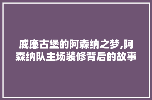 威廉古堡的阿森纳之梦,阿森纳队主场装修背后的故事 木雕艺术