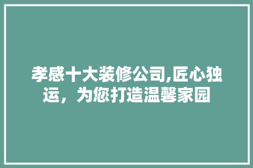 孝感十大装修公司,匠心独运，为您打造温馨家园 室内设计
