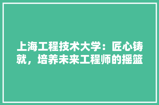 上海工程技术大学：匠心铸就，培养未来工程师的摇篮 地板材料