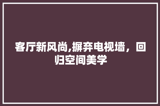 客厅新风尚,摒弃电视墙，回归空间美学