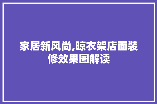 家居新风尚,晾衣架店面装修效果图解读