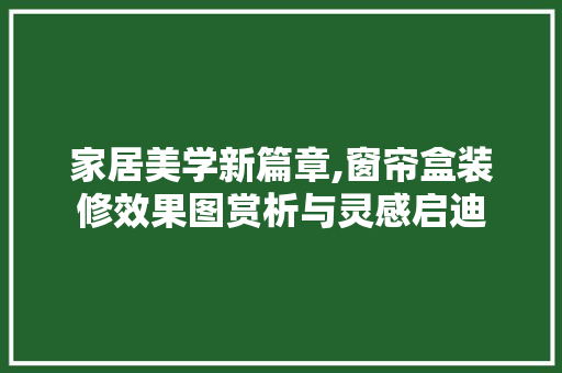 家居美学新篇章,窗帘盒装修效果图赏析与灵感启迪 现代风格装饰
