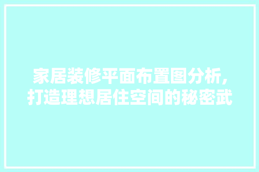 家居装修平面布置图分析,打造理想居住空间的秘密武器 软装设计