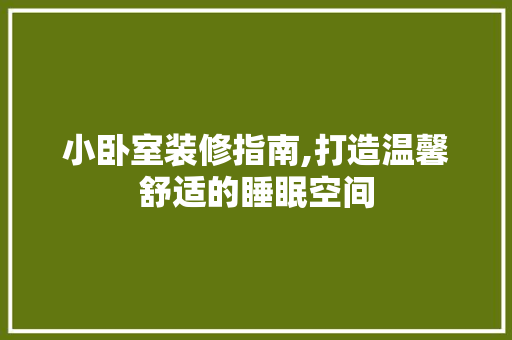 小卧室装修指南,打造温馨舒适的睡眠空间 室内设计