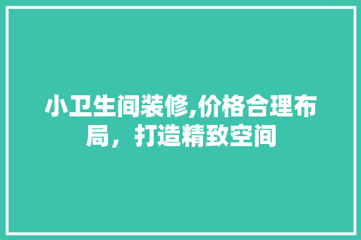 小卫生间装修,价格合理布局，打造精致空间 软装设计