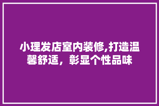 小理发店室内装修,打造温馨舒适，彰显个性品味 现代风格装饰