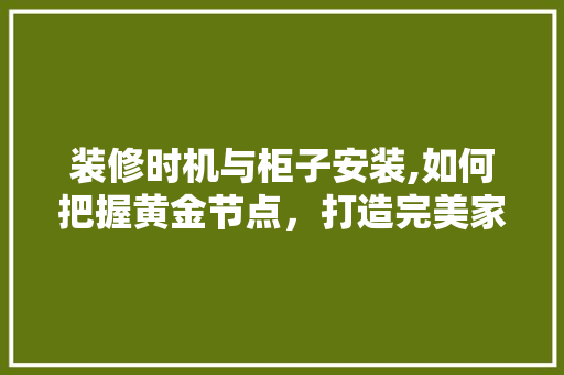 装修时机与柜子安装,如何把握黄金节点，打造完美家居空间 卧室装修