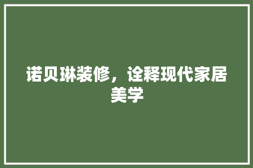 诺贝琳装修，诠释现代家居美学 地板材料