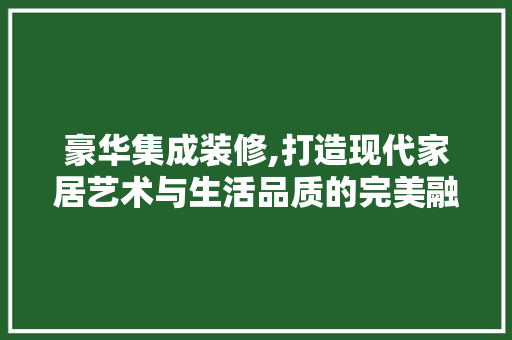 豪华集成装修,打造现代家居艺术与生活品质的完美融合 地板材料