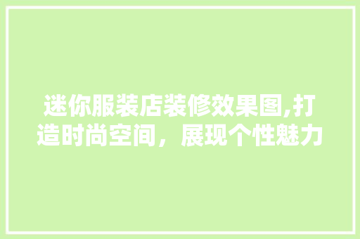 迷你服装店装修效果图,打造时尚空间，展现个性魅力 家居装修