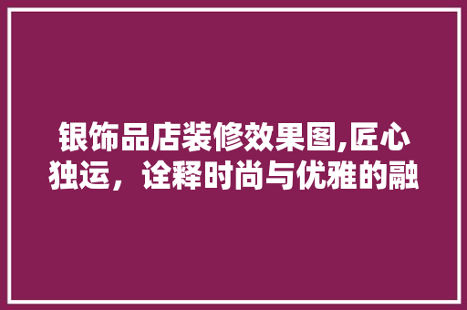 银饰品店装修效果图,匠心独运，诠释时尚与优雅的融合 家居装修