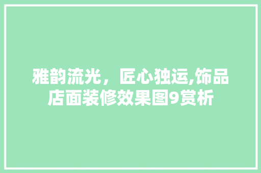 雅韵流光，匠心独运,饰品店面装修效果图9赏析 木雕艺术