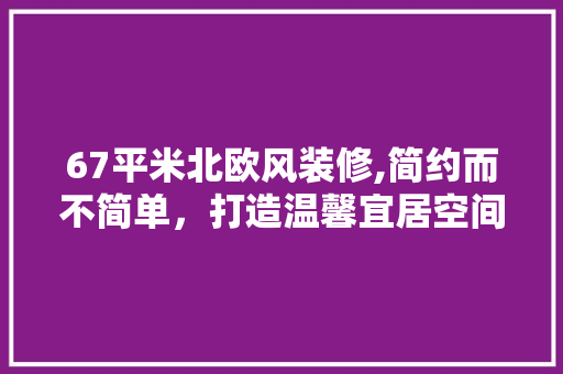 67平米北欧风装修,简约而不简单，打造温馨宜居空间 室内设计