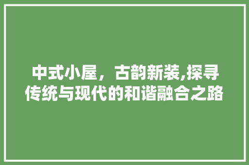 中式小屋，古韵新装,探寻传统与现代的和谐融合之路