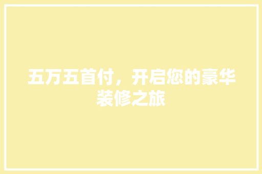 五万五首付，开启您的豪华装修之旅 木雕艺术
