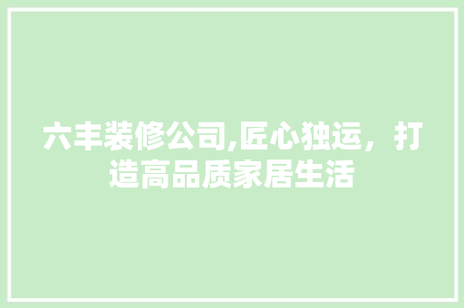 六丰装修公司,匠心独运，打造高品质家居生活 现代风格装饰