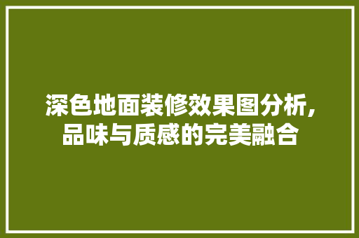 深色地面装修效果图分析,品味与质感的完美融合 中式风格装饰