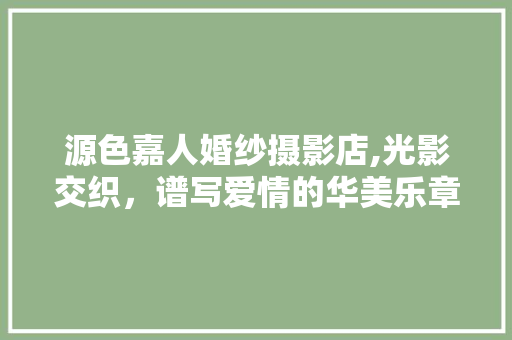 源色嘉人婚纱摄影店,光影交织，谱写爱情的华美乐章 室内设计