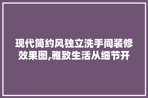 现代简约风独立洗手间装修效果图,雅致生活从细节开始 家居装修