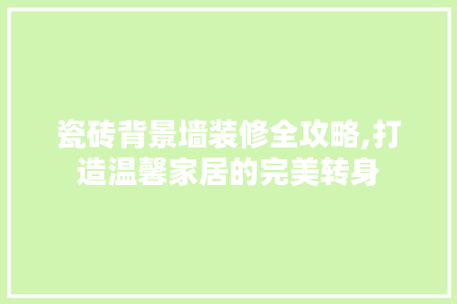 瓷砖背景墙装修全攻略,打造温馨家居的完美转身 客厅装修