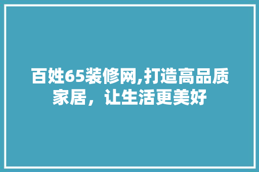 百姓65装修网,打造高品质家居，让生活更美好 软装设计