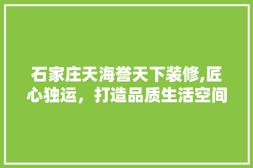 石家庄天海誉天下装修,匠心独运，打造品质生活空间 木雕艺术