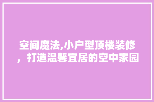 空间魔法,小户型顶楼装修，打造温馨宜居的空中家园 中式风格装饰