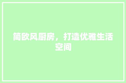 简欧风厨房，打造优雅生活空间 中式风格装饰