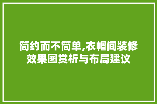 简约而不简单,衣帽间装修效果图赏析与布局建议 室内设计
