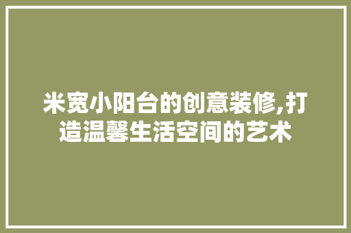 米宽小阳台的创意装修,打造温馨生活空间的艺术 现代风格装饰