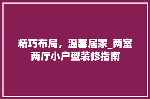 精巧布局，温馨居家_两室两厅小户型装修指南 客厅装修