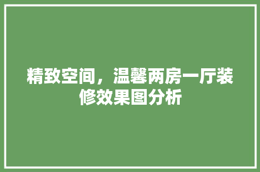 精致空间，温馨两房一厅装修效果图分析 现代风格装饰