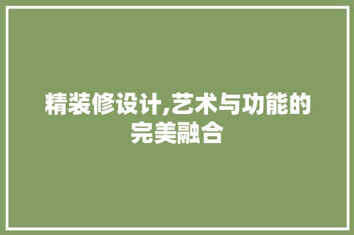 精装修设计,艺术与功能的完美融合 客厅装修
