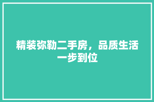 精装弥勒二手房，品质生活一步到位 现代风格装饰
