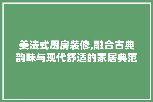 美法式厨房装修,融合古典韵味与现代舒适的家居典范 木雕艺术