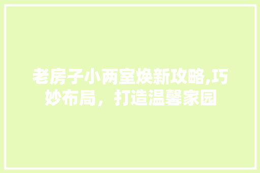 老房子小两室焕新攻略,巧妙布局，打造温馨家园 软装设计