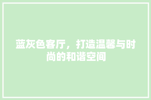 蓝灰色客厅，打造温馨与时尚的和谐空间 家居装修