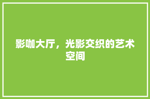 影咖大厅，光影交织的艺术空间 客厅装修