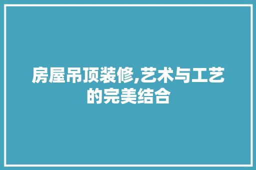 房屋吊顶装修,艺术与工艺的完美结合 室内设计