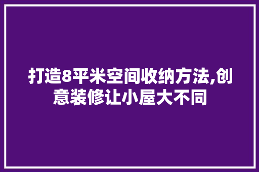 打造8平米空间收纳方法,创意装修让小屋大不同 木雕艺术